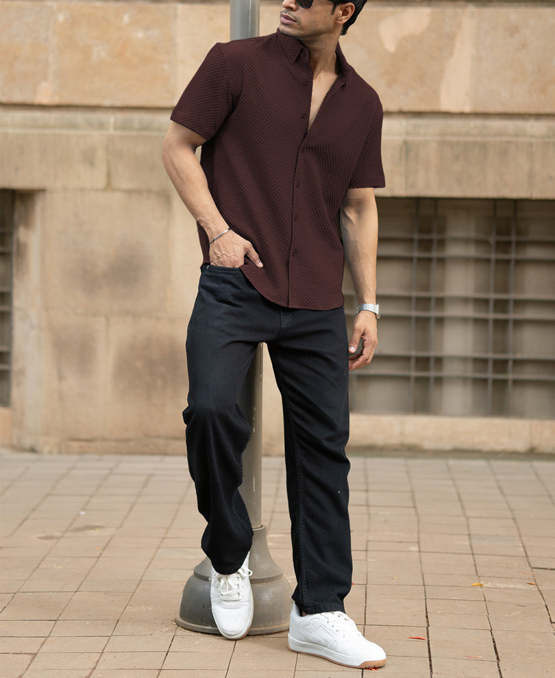 Dark Brown Structured Shirt