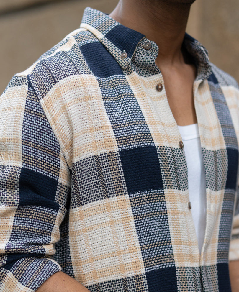 Multicolor Structured Checks Shirt