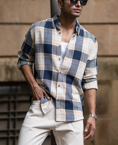 Multicolor Structured Checks Shirt