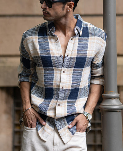 Multicolor Structured Checks Shirt