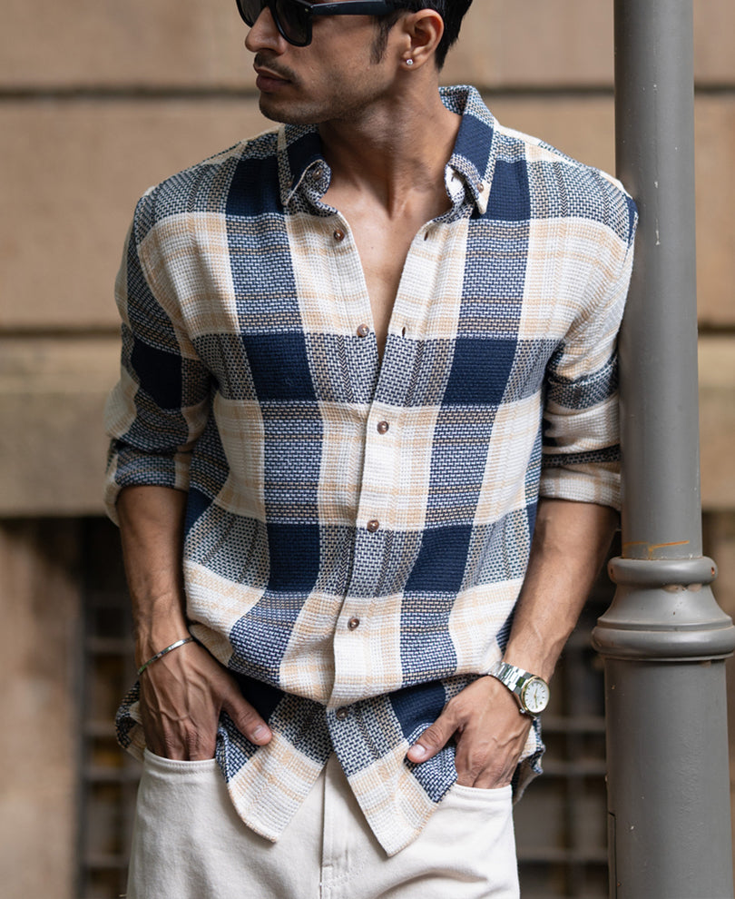 Multicolor Structured Checks Shirt
