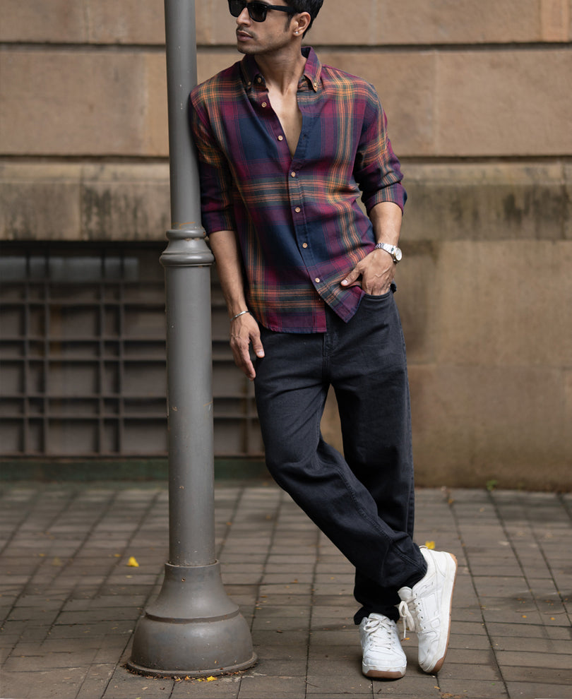 Multicolour Twill Checks Buttondown Shirt – Powerlook