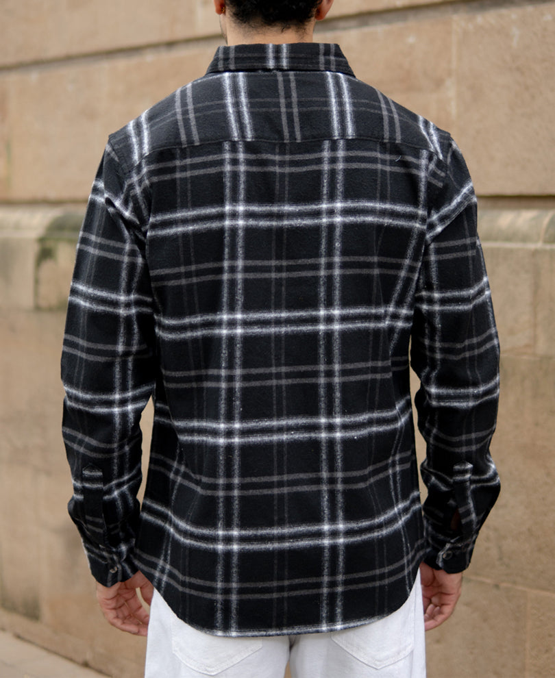 Black Brushed Checkrd Shirt
