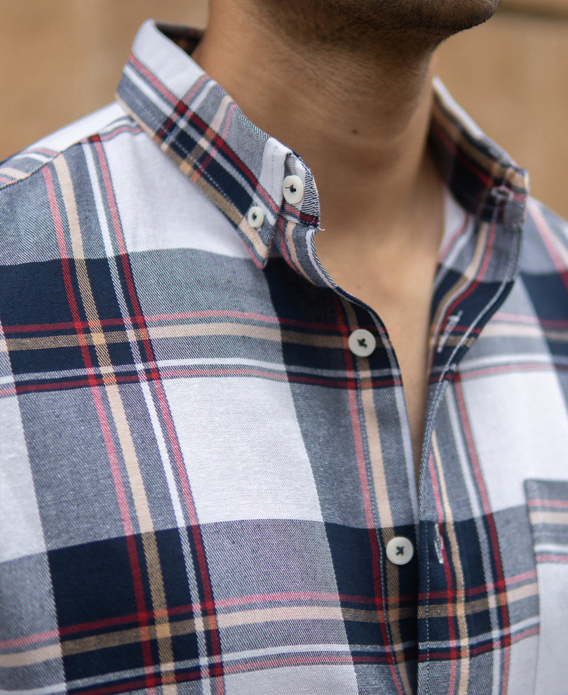 White Checks Shirt With Pocket