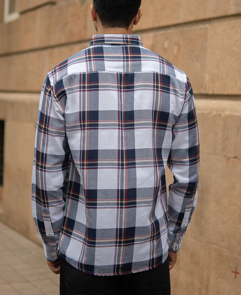 White Checks Shirt With Pocket