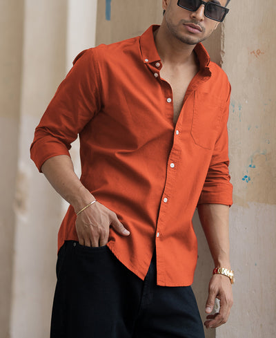 Rust Lightweight Oxford Shirt