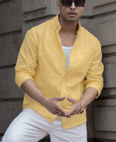 Yellow Cotton Oxford Shirt
