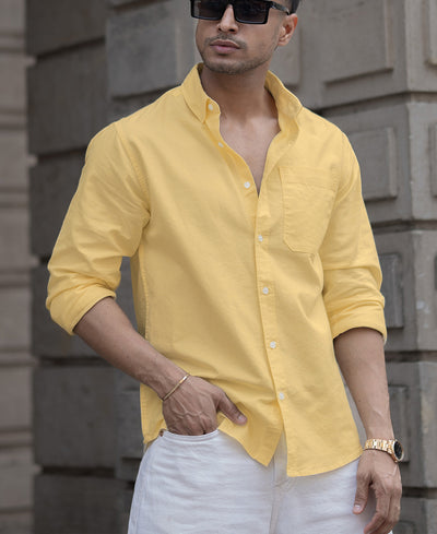 Yellow Cotton Oxford Shirt