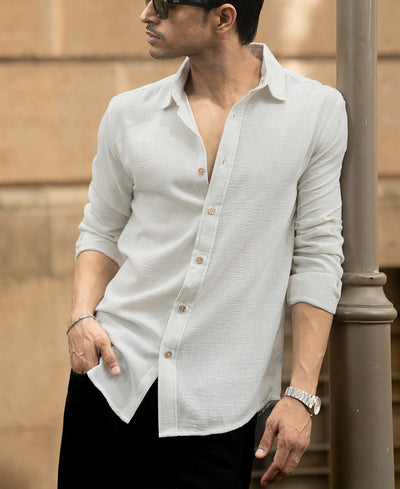 Cream Lightweight Structured Shirt