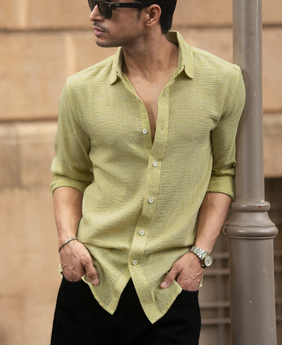 Pale Yellow Lightweight Structured Shirt