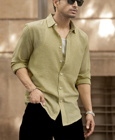 Pale Yellow Lightweight Structured Shirt