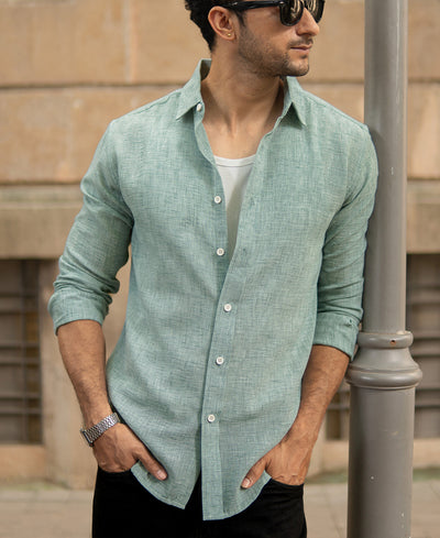 Green Structured Lightweight Shirt