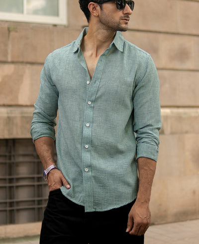 Green Structured Lightweight Shirt