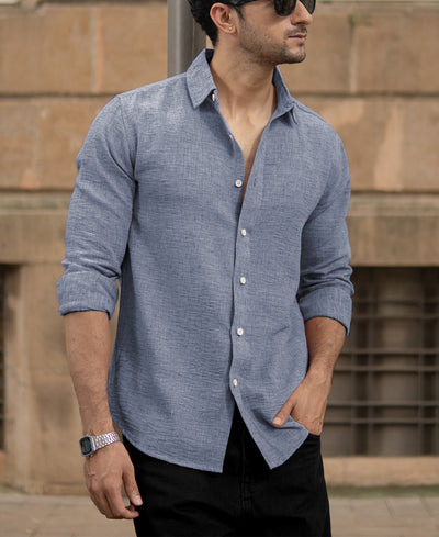 Blue Lightweight Structured Shirt