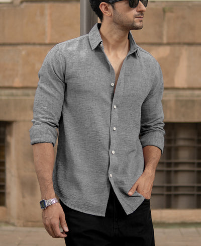 Grey Lightweight Structured Shirt