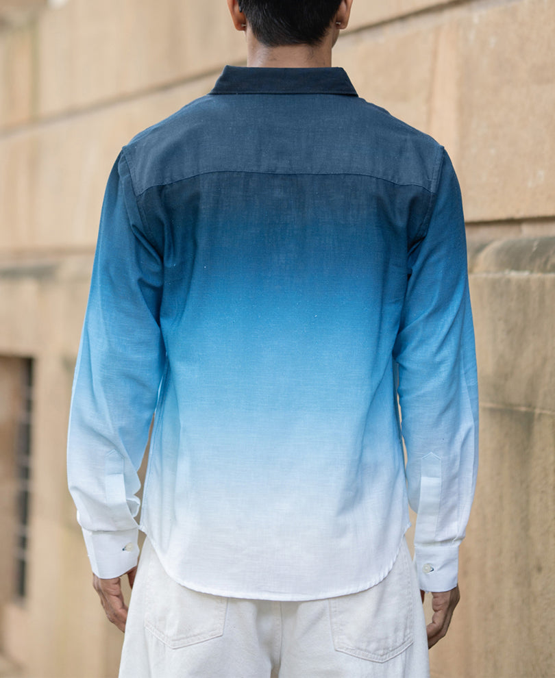 Dark Blue Ombre Print Shirt.