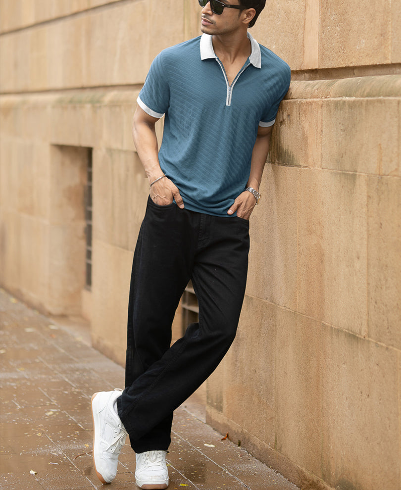 Dark Sky Contrast Polo T-Shirt
