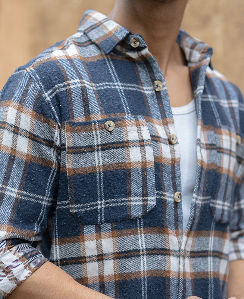 Multi Colour Checks Shirt With Pockets