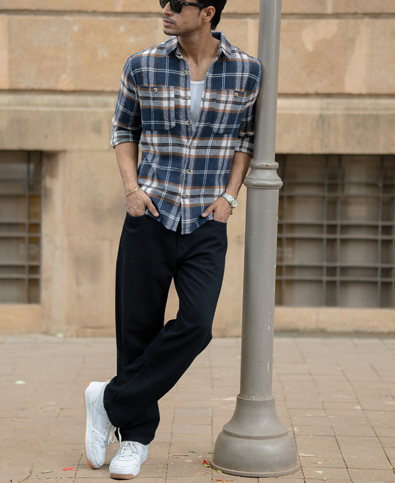 Multi Colour Checks Shirt With Pockets