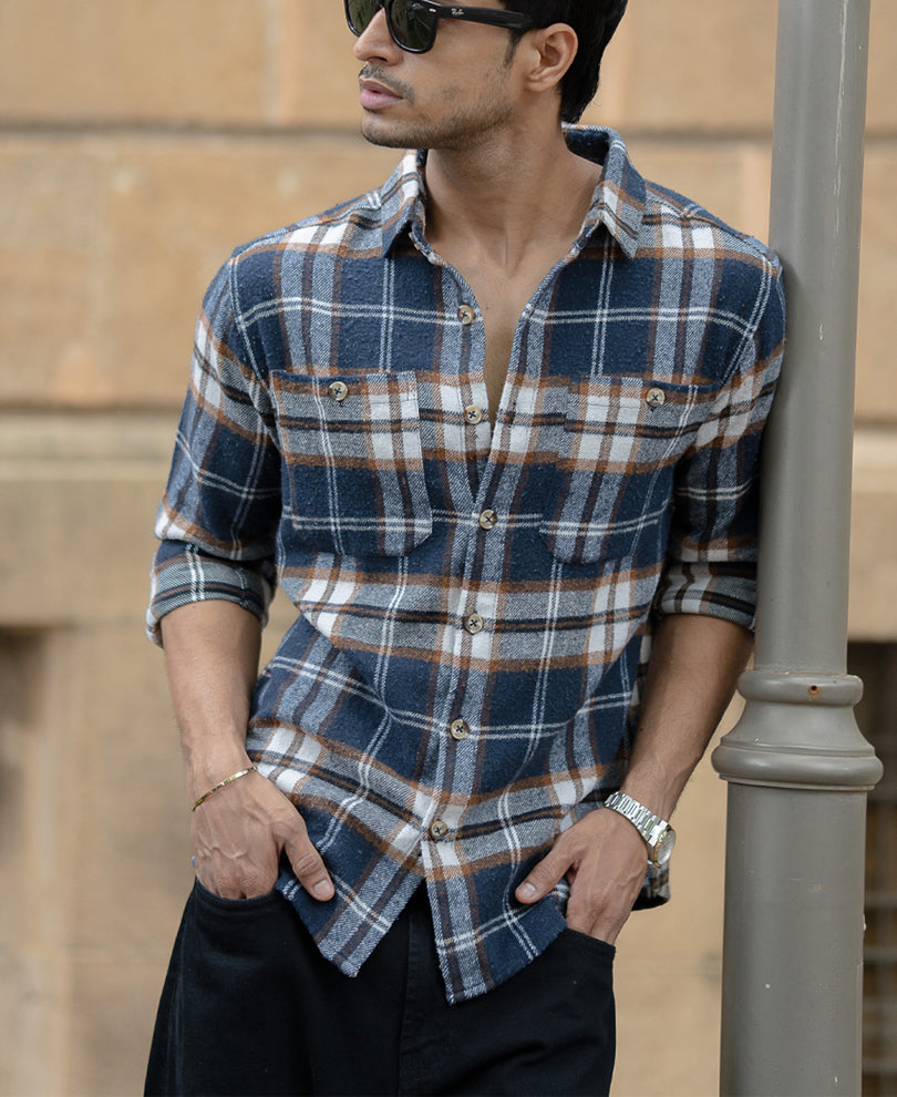Multi Colour Checks Shirt With Pockets