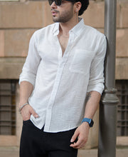 White Slub Textured Shirt