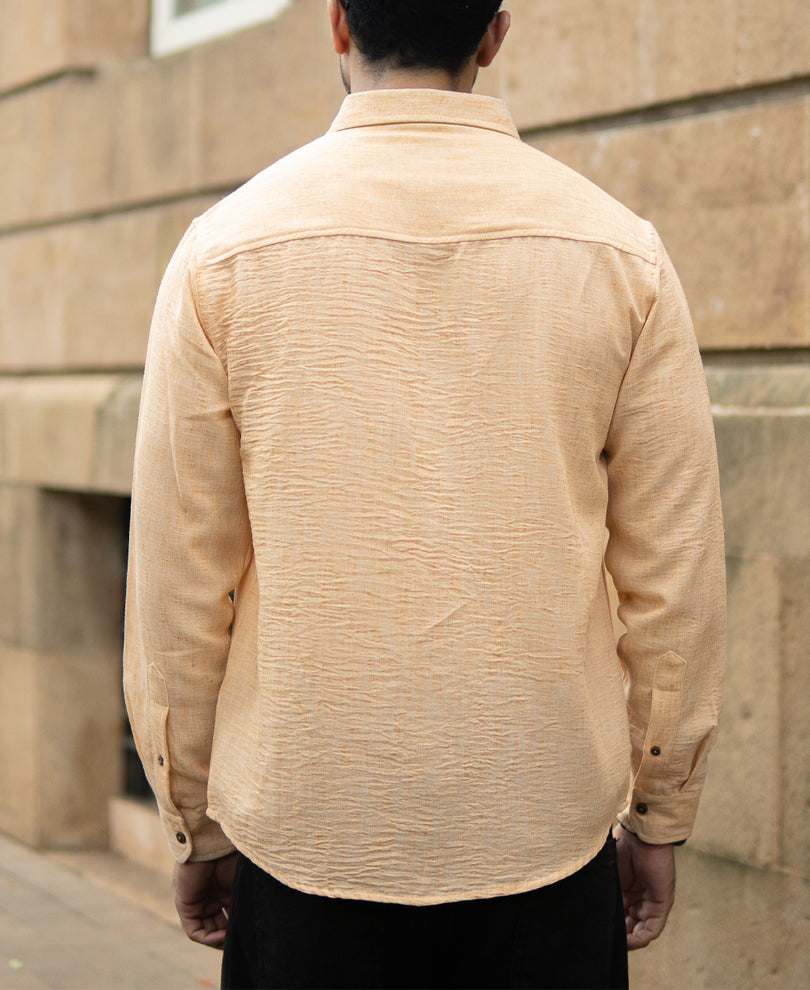 Mustard Slub Textured Shirt