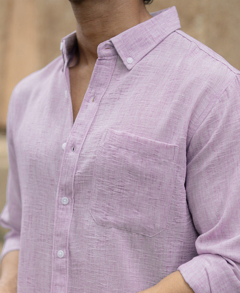 Lavender Slub Textured Shirt