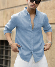 Light Grey Slub Textured Shirt