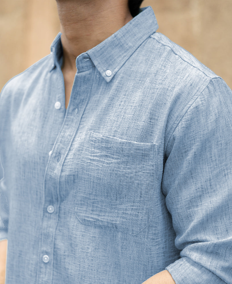 Light Grey Slub Textured Shirt