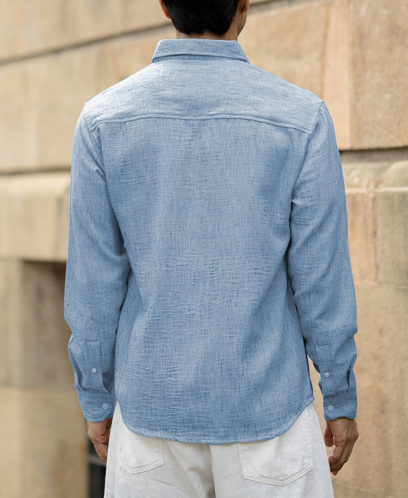 Light Grey Slub Textured Shirt