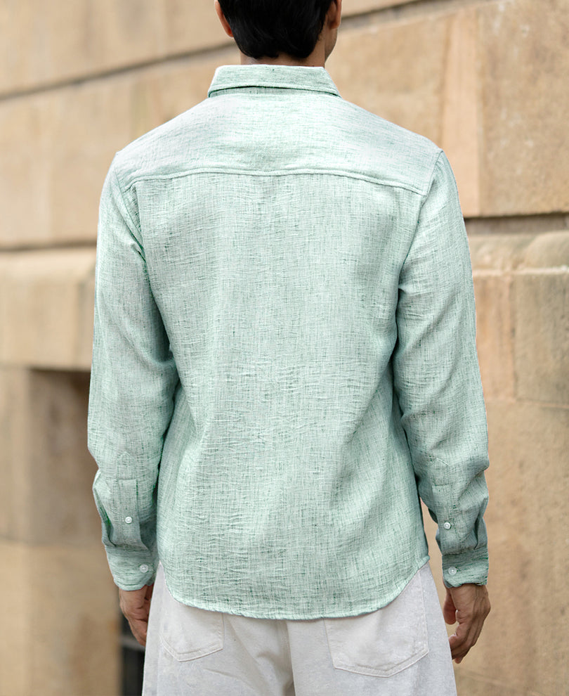 Green Slub Textured Shirt