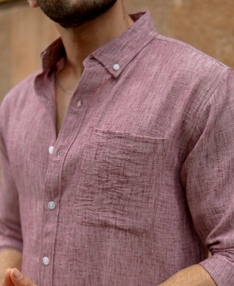 Mauve Slub Textured Shirt