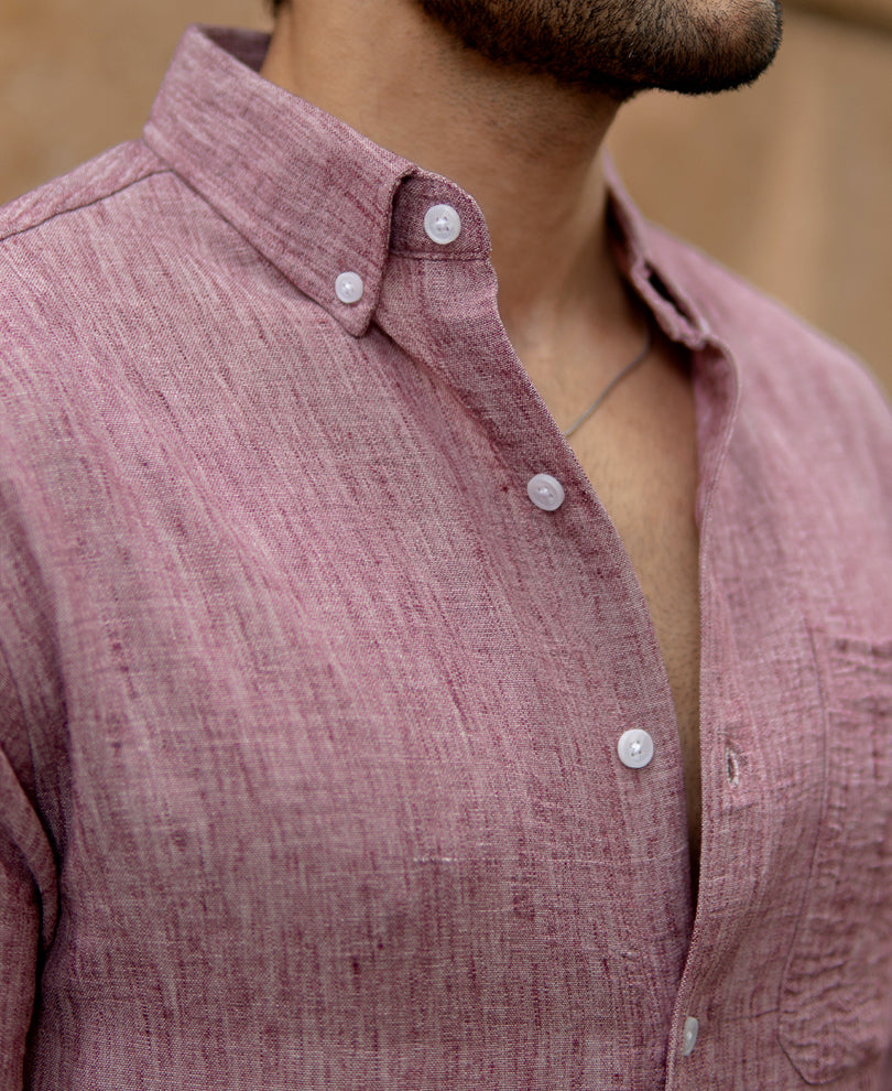 Mauve Slub Textured Shirt