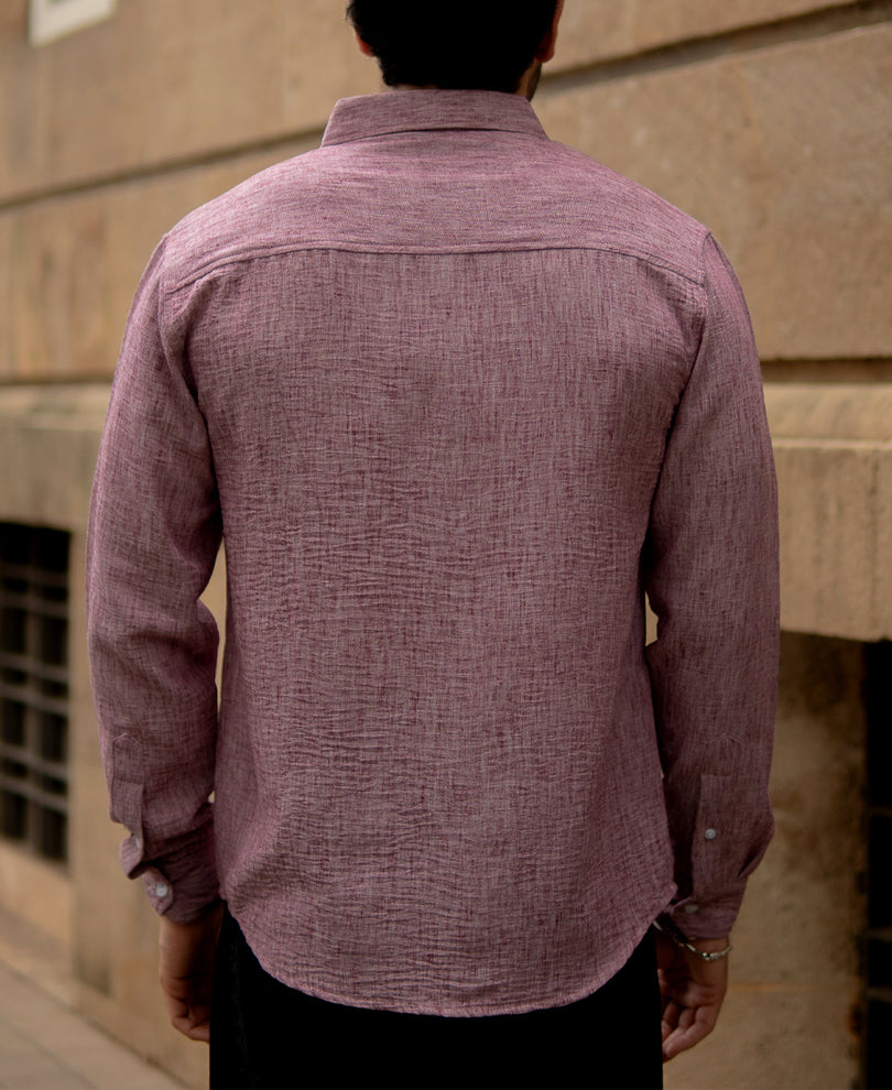 Mauve Slub Textured Shirt