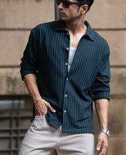 Navy And Pine Stripe Shirt