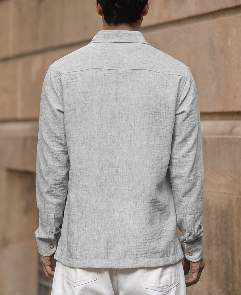 Light Grey Slub Kurta Shirt
