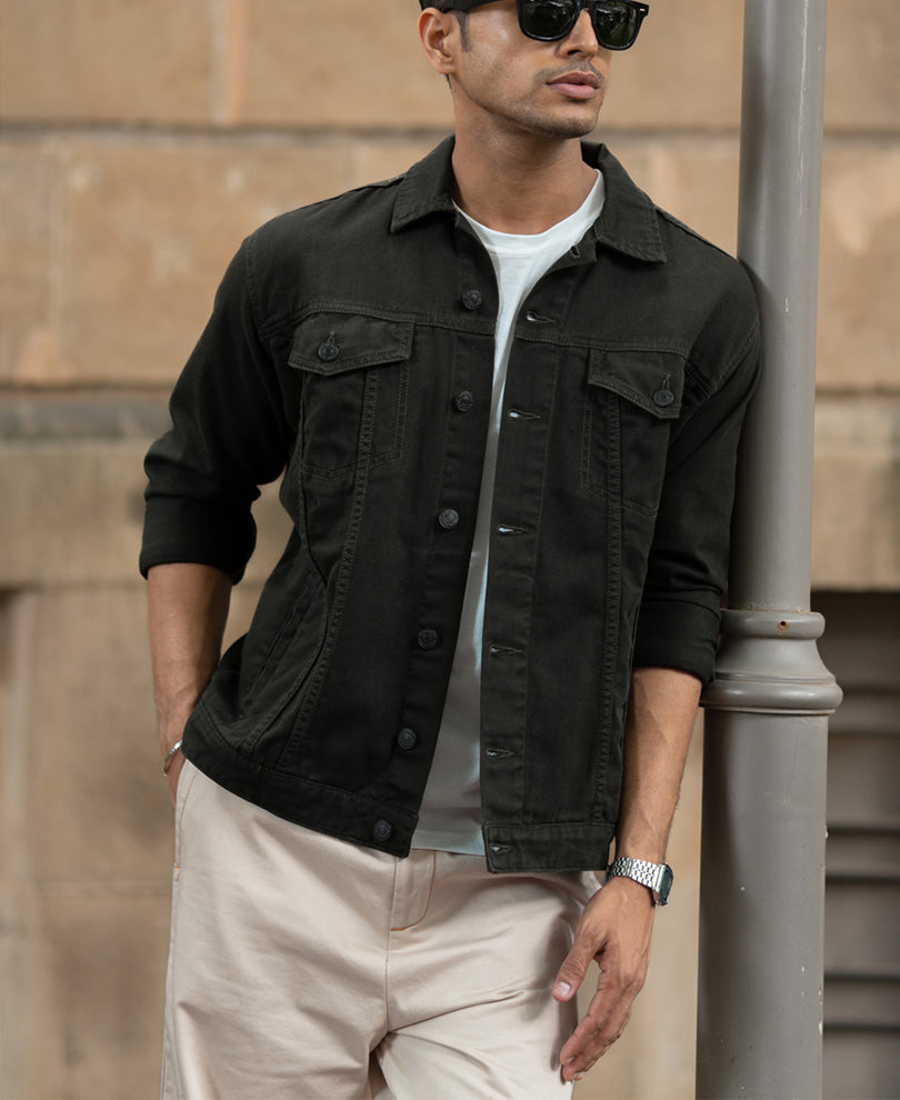 Dark Olive Denim Jacket