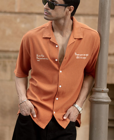 Russet Embroidered Shirt