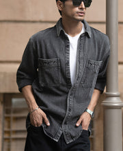 Charcoal Washed Denim Overshirt