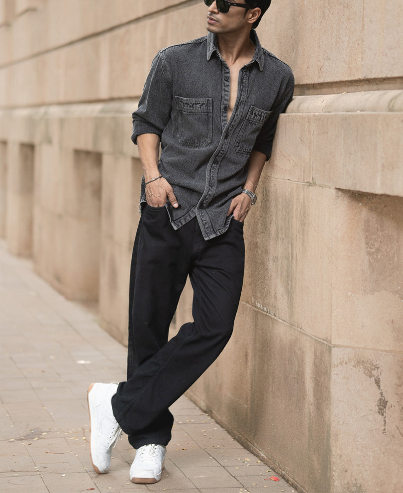 Charcoal Washed Denim Overshirt
