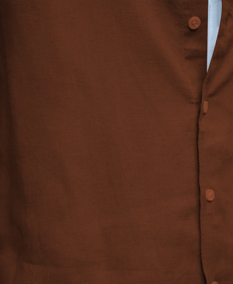 Bombay Brown Linen Blend Shirt