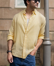 Butter Yellow Linen Blend Shirt