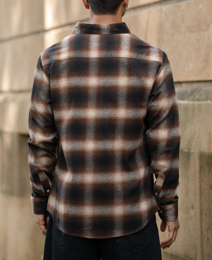 Dark Brown Checks Shirt