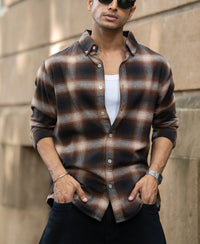 Dark Brown Checks Shirt
