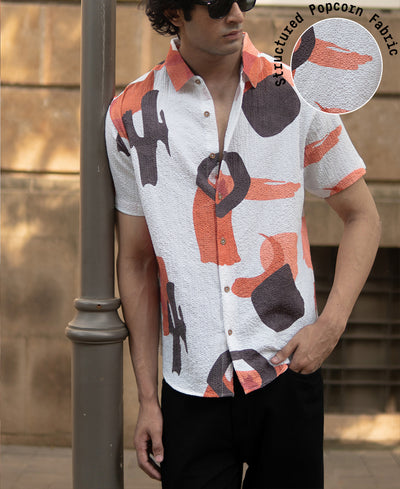 Multicolour Structured Print Shirt