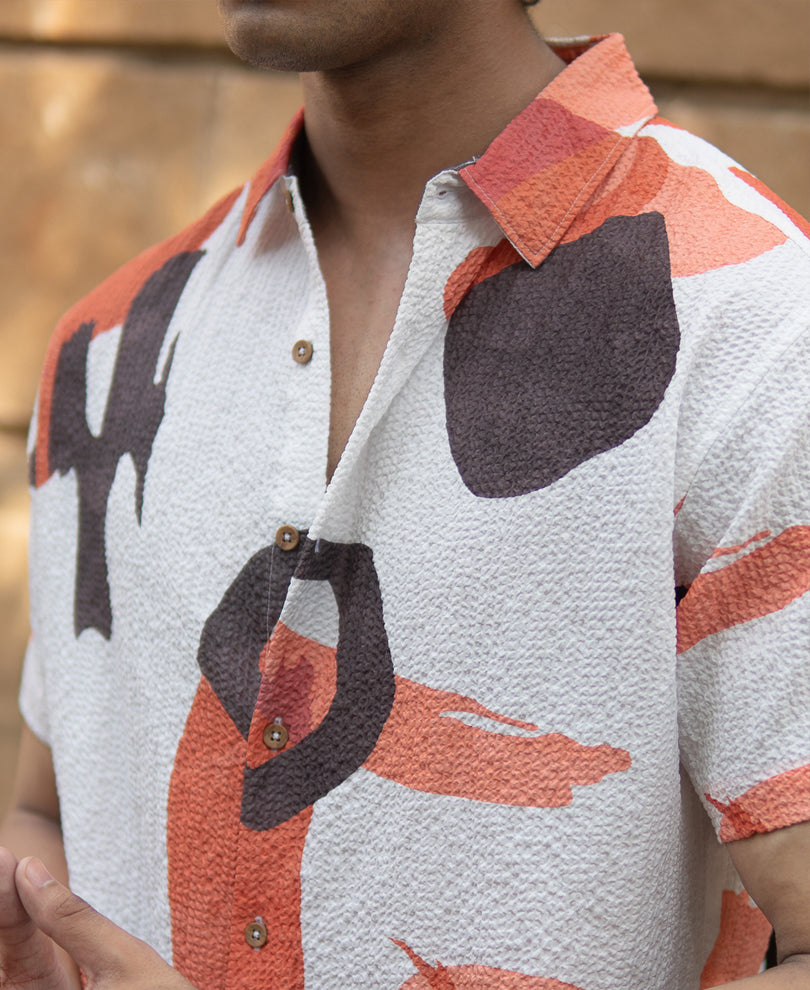 Multicolour Structured Print Shirt