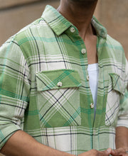 Jade Green Structured Checks Shirt