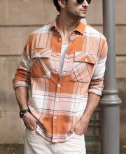 Rust Structured Checked Shirt