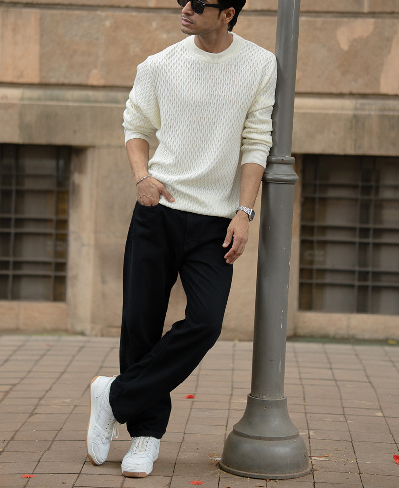 Off White Knitted Sweater