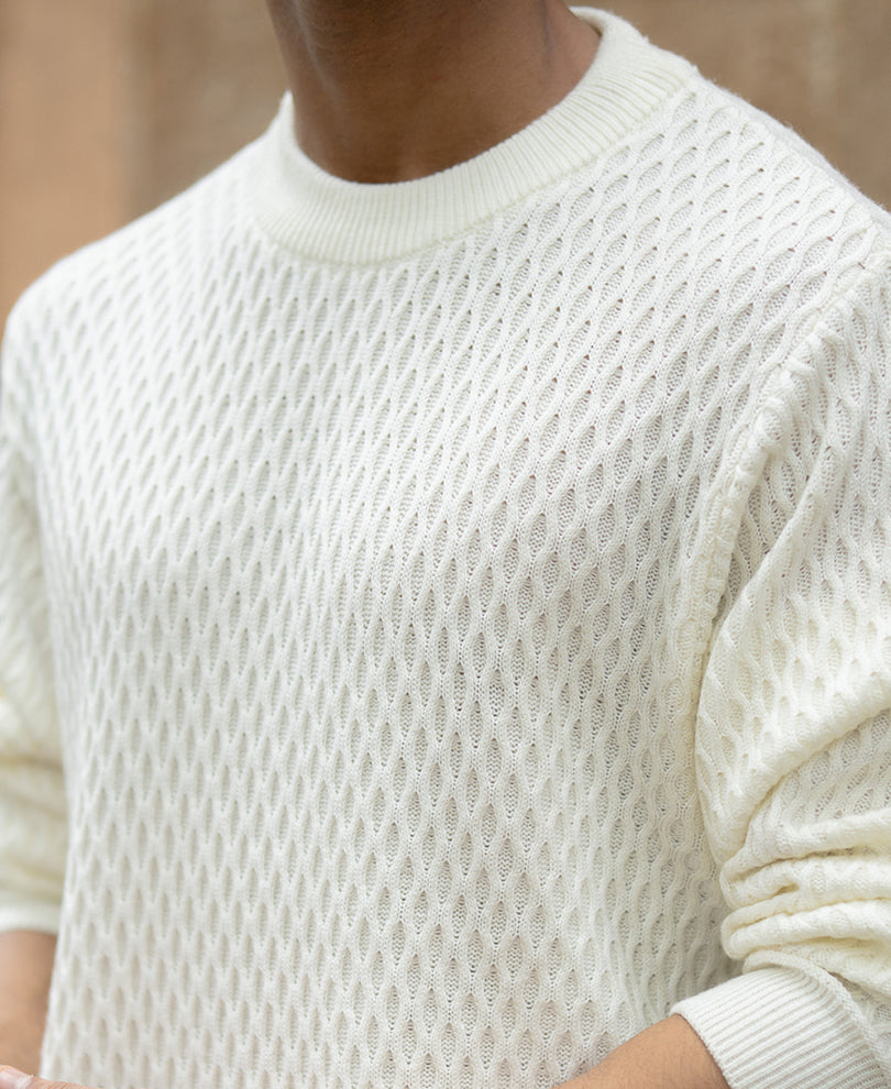 Off White Knitted Sweater